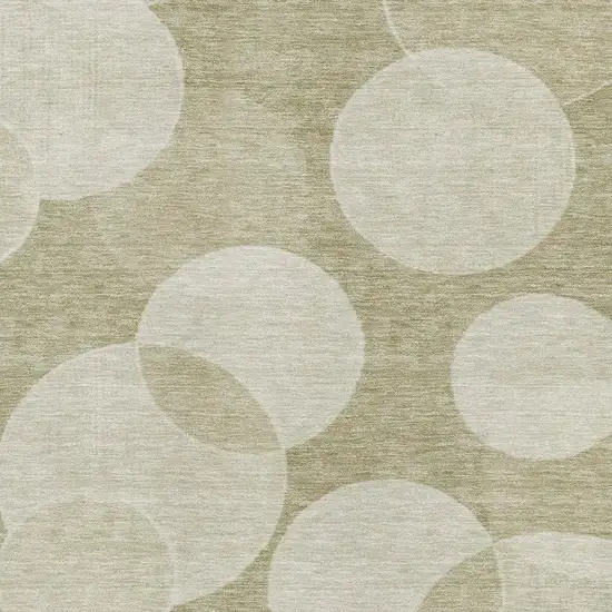 Tan And Beige Geometric Washable Area Rug With UV Protection Photo 2