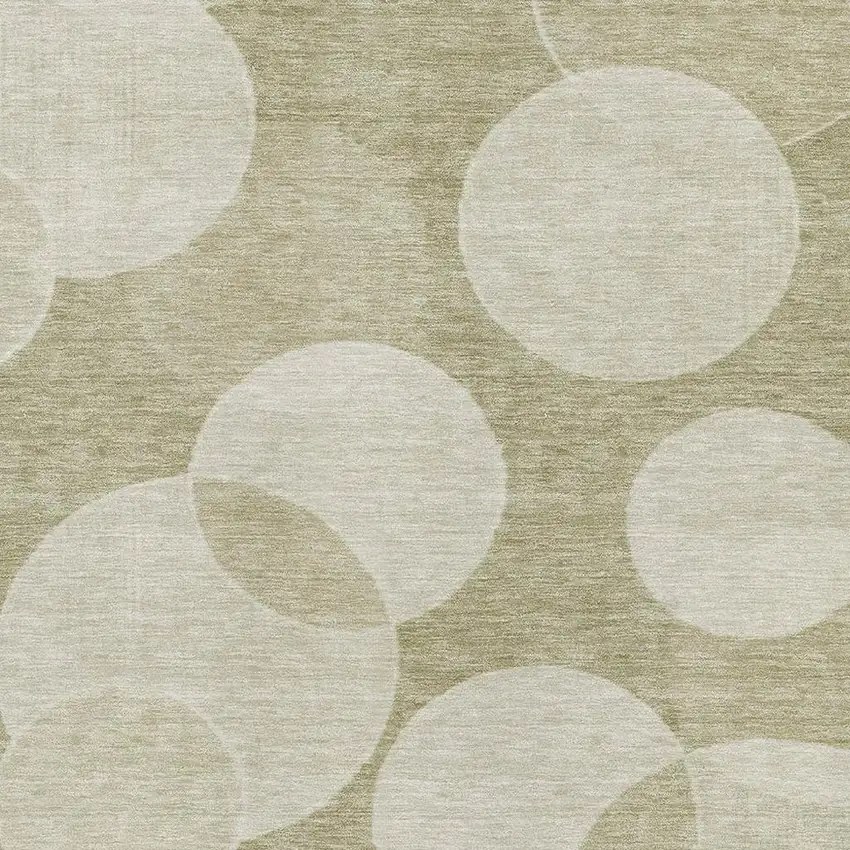 Tan And Beige Geometric Washable Area Rug With UV Protection Photo 2