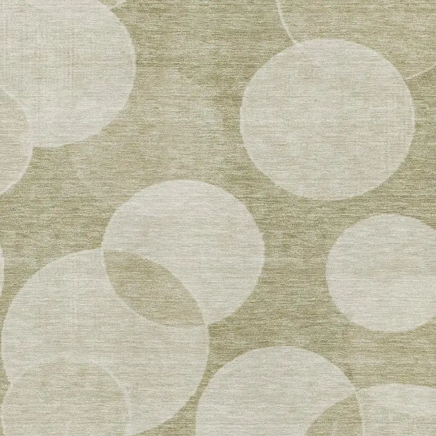 Tan And Beige Geometric Washable Area Rug With UV Protection Photo 2