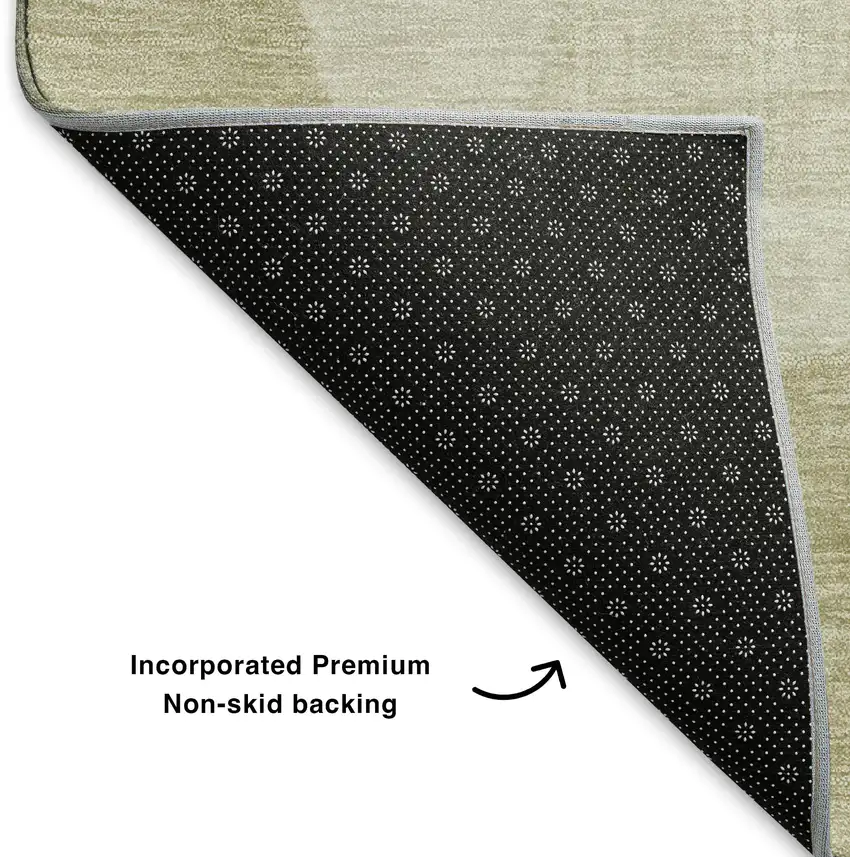 Tan And Beige Geometric Washable Area Rug With UV Protection Photo 6