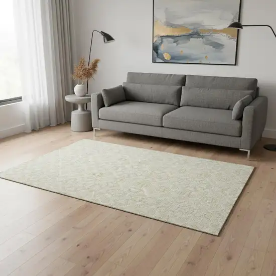 Tan And Beige Medallion Washable Area Rug With UV Protection Photo 2