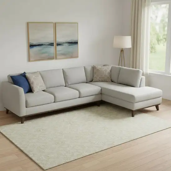 Tan And Beige Medallion Washable Area Rug With UV Protection Photo 1