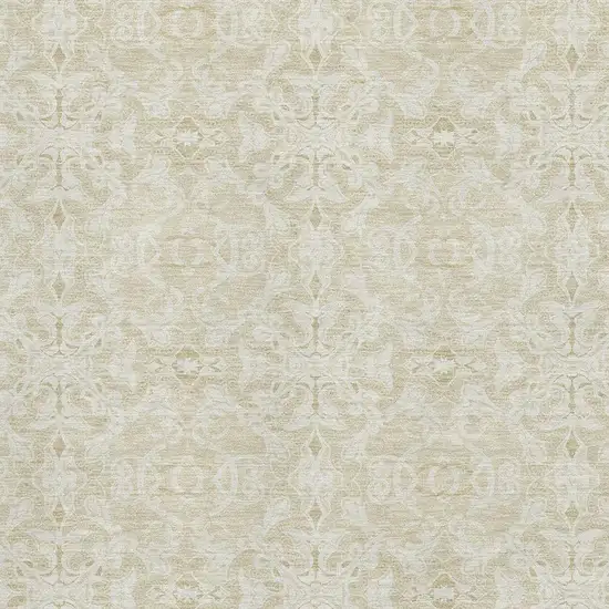 Tan And Beige Medallion Washable Area Rug With UV Protection Photo 3