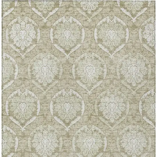 Tan And Beige Medallion Washable Indoor Outdoor Area Rug Photo 7