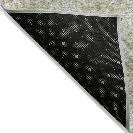 Tan And Beige Medallion Washable Indoor Outdoor Area Rug Photo 4