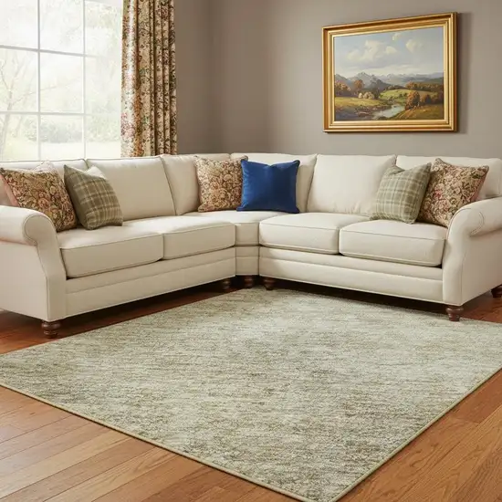 Tan And Beige Oriental Washable Area Rug With UV Protection Photo 2