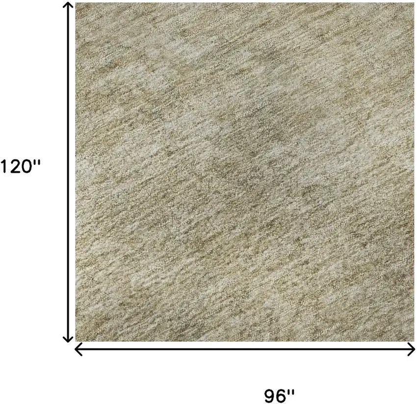 Tan And Beige Oriental Washable Area Rug With UV Protection Photo 8