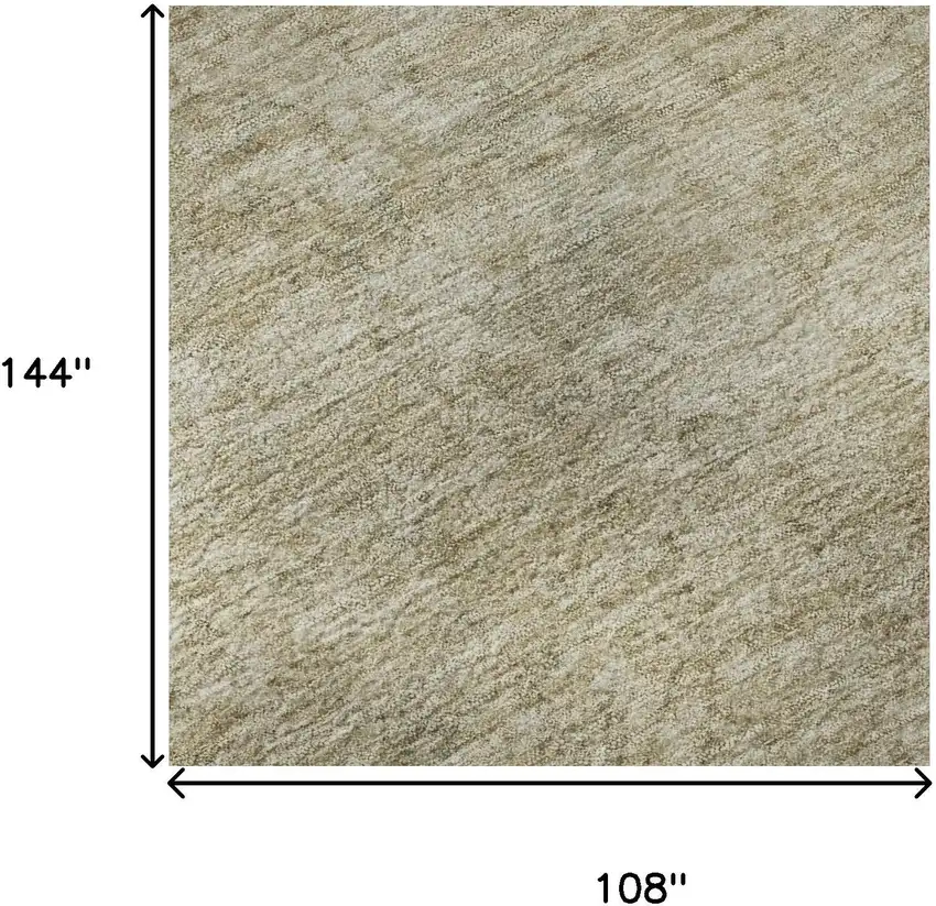 Tan And Beige Oriental Washable Area Rug With UV Protection Photo 8