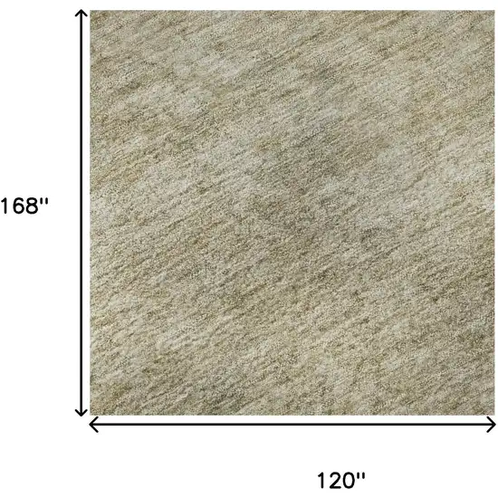 Tan And Beige Oriental Washable Area Rug With UV Protection Photo 9
