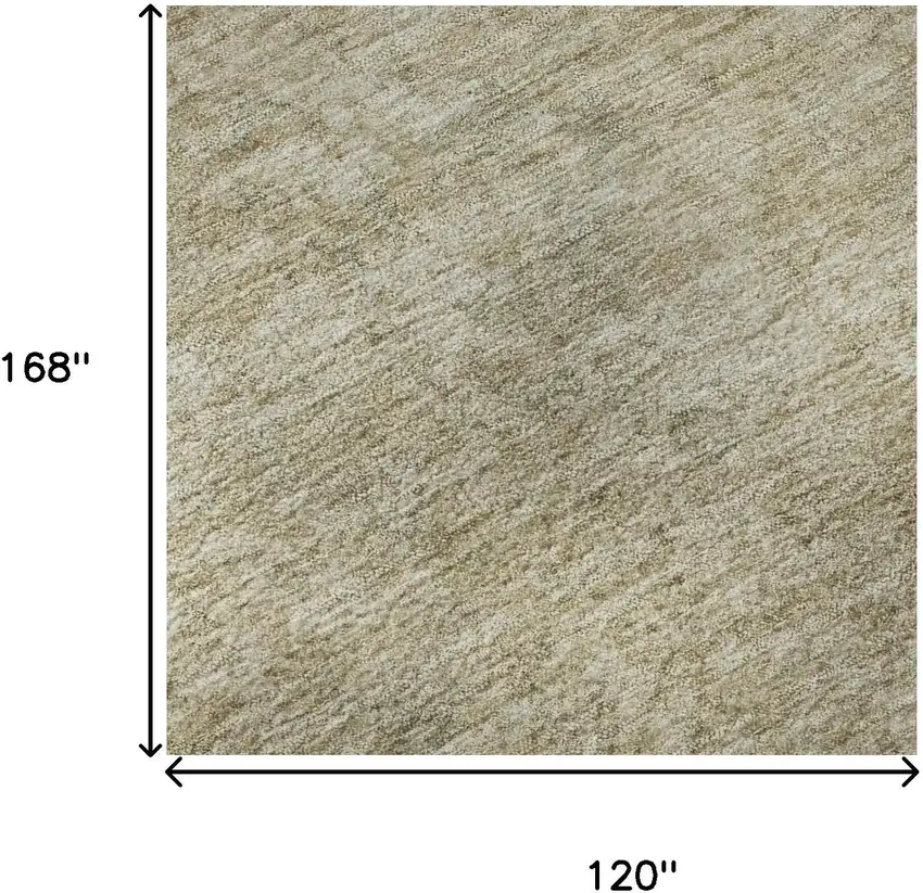 Tan And Beige Oriental Washable Area Rug With UV Protection Photo 9