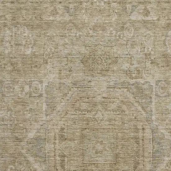 Tan And Beige Oriental Washable Area Rug With UV Protection Photo 2