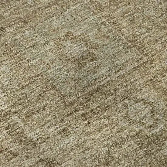 Tan And Beige Oriental Washable Area Rug With UV Protection Photo 8