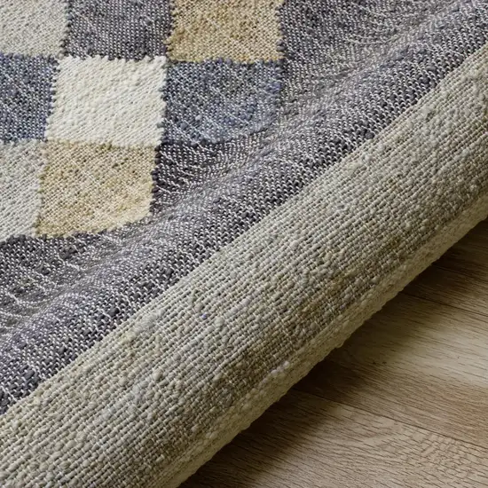 Tan And Black Jute Tribal Hand Woven Area Rug Photo 4