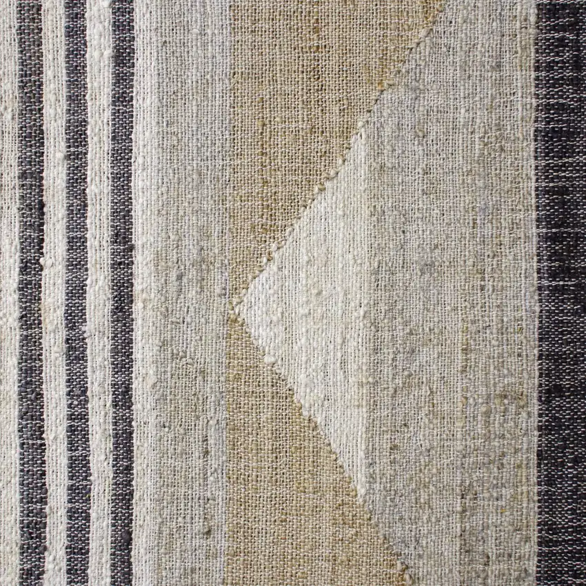 Tan And Black Jute Tribal Hand Woven Area Rug Photo 7