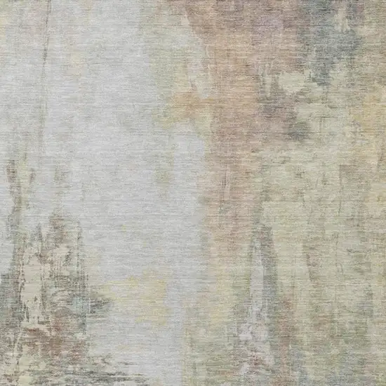 Tan And Brown Abstract Washable Indoor Outdoor Area Rug Photo 3