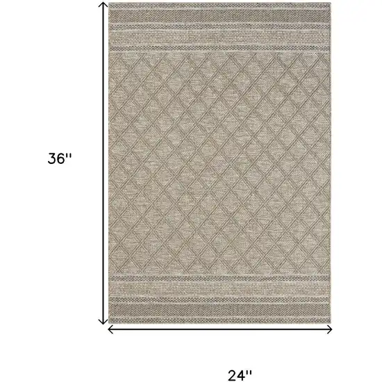 Tan And Brown Diamond Area Rug Photo 3