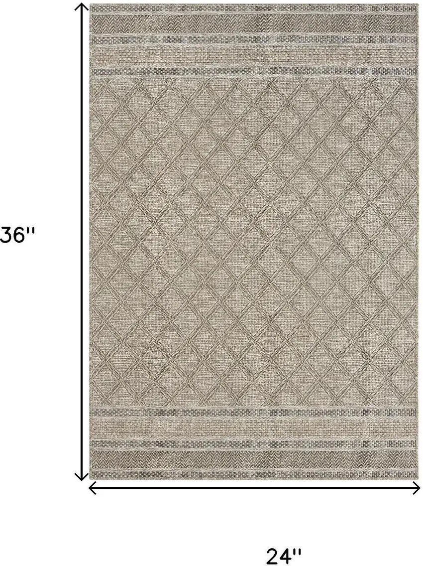 Tan And Brown Diamond Area Rug Photo 3