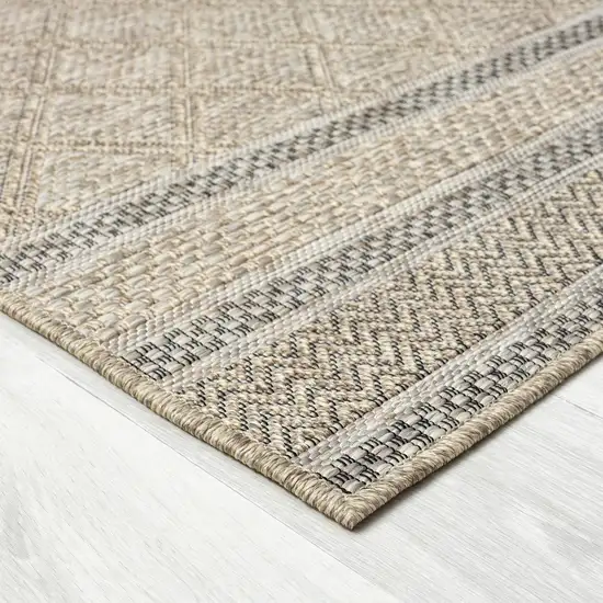 Tan And Brown Diamond Area Rug Photo 6