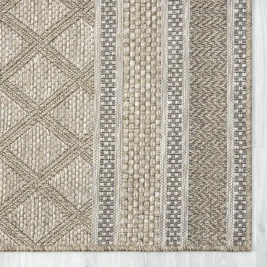 Tan And Brown Diamond Area Rug Photo 8