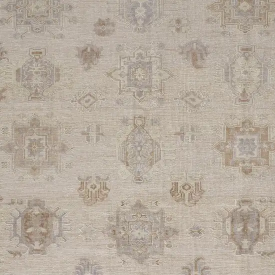 4' X 6' Tan and Brown Floral Hand Knotted Area Rug Photo 2