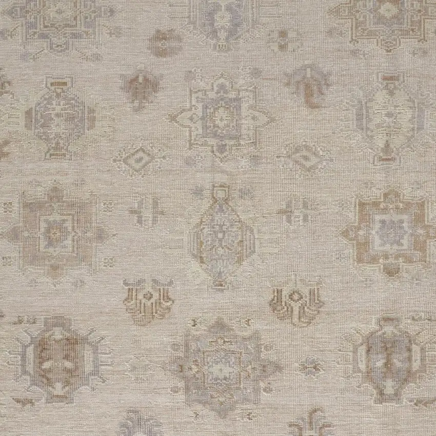 4' X 6' Tan and Brown Floral Hand Knotted Area Rug Photo 2