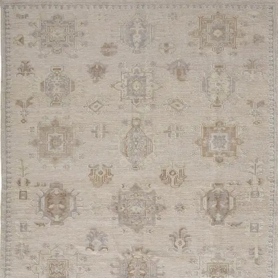 4' X 6' Tan and Brown Floral Hand Knotted Area Rug Photo 3