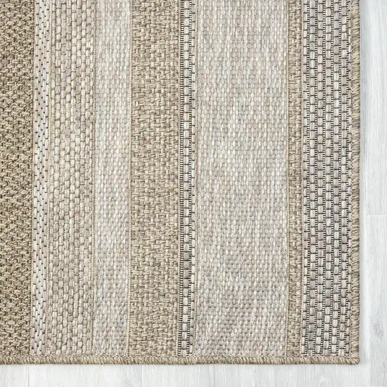 Tan And Brown Striped Area Rug Photo 8