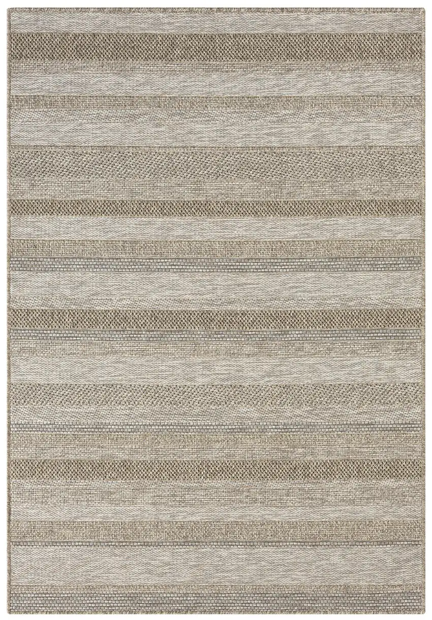 Tan And Brown Striped Area Rug Photo 5
