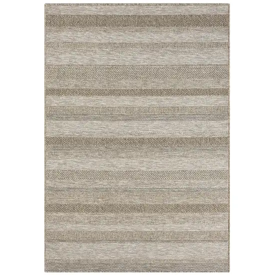 Tan And Brown Striped Area Rug Photo 2