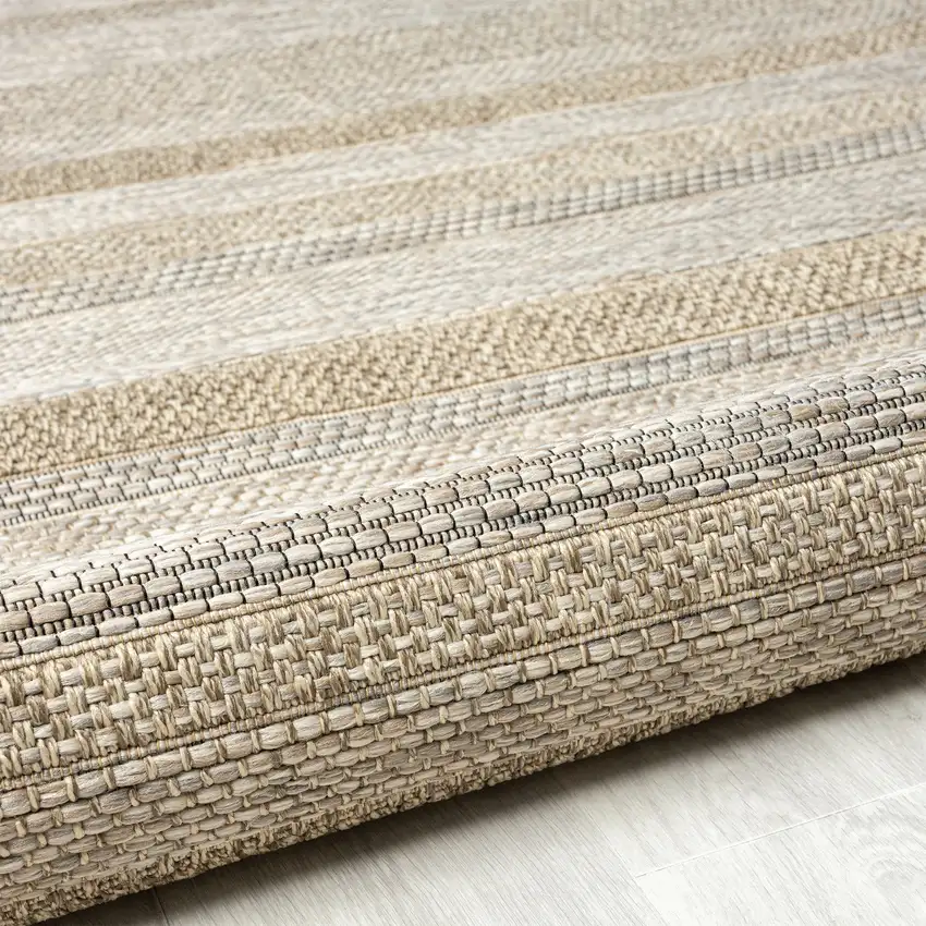 Tan And Brown Striped Area Rug Photo 7