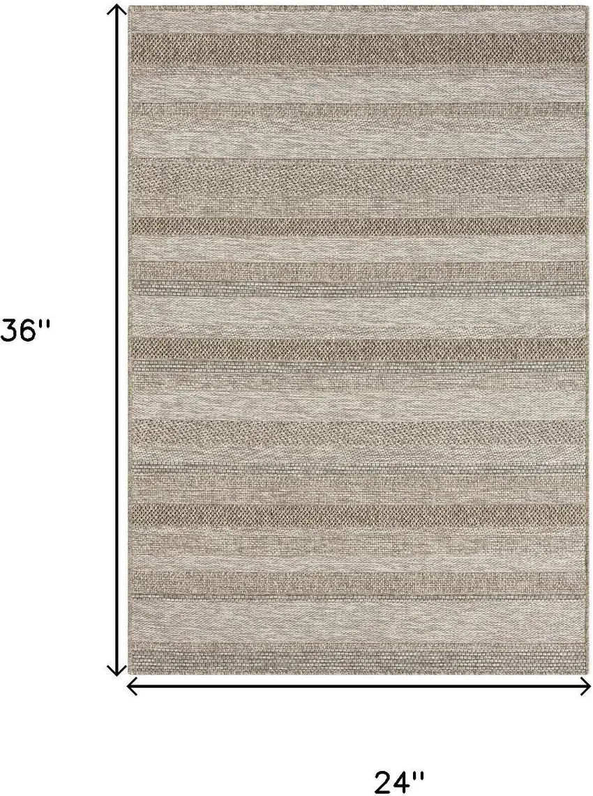 Tan And Brown Striped Area Rug Photo 3