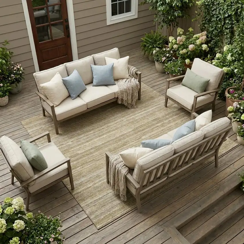 Tan And Brown Striped Washable Indoor Outdoor Area Rug Photo 1