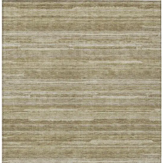 Tan And Brown Striped Washable Indoor Outdoor Area Rug Photo 4