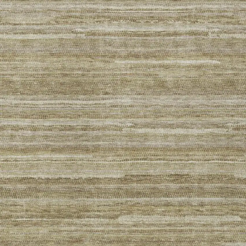Tan And Brown Striped Washable Indoor Outdoor Area Rug Photo 3