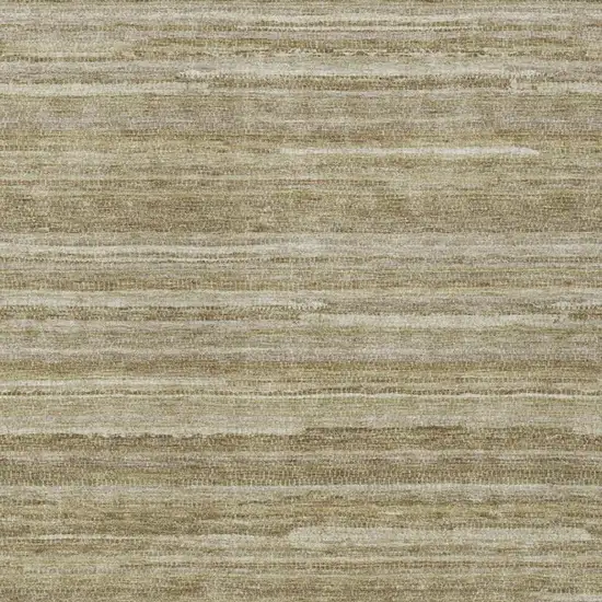 Tan And Brown Striped Washable Indoor Outdoor Area Rug Photo 3