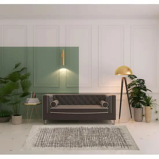 Tan And Brown Wool Plaid Tufted Handmade Stain Resistant Area Rug Photo 2