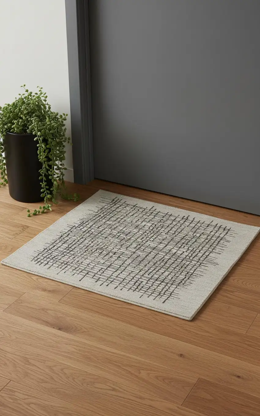 Tan And Brown Wool Plaid Tufted Handmade Stain Resistant Area Rug Photo 1