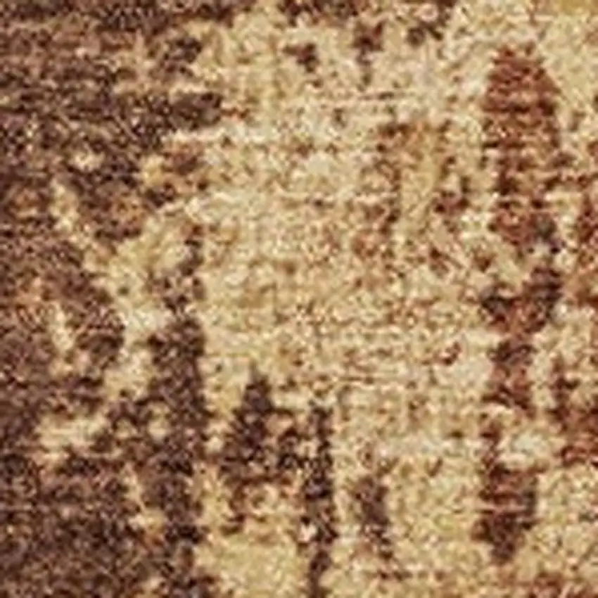 Tan And Copper Abstract Washable Indoor Outdoor Area Rug Photo 3