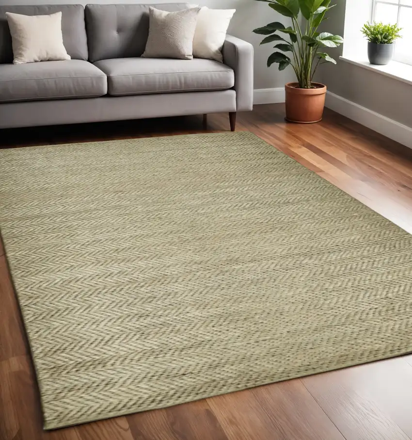 Tan And Gray Hand Woven Area Rug Photo 1