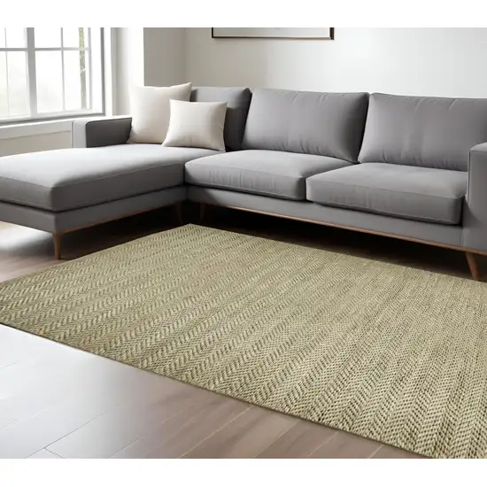Tan And Gray Hand Woven Area Rug Photo 1