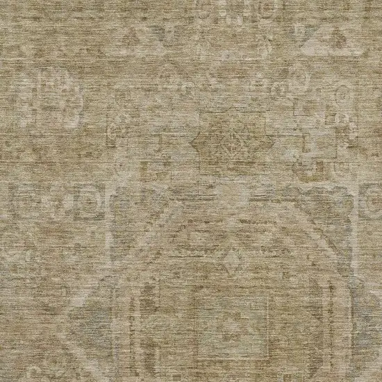 Tan And Gray Medallion Washable Indoor Outdoor Area Rug Photo 4