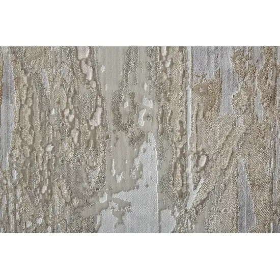 Ivory Gray And Tan Abstract Distressed Area Rug Photo 8