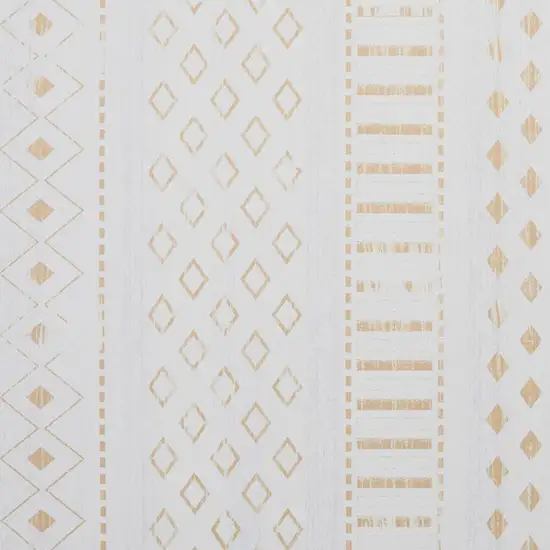 Tan And Ivory Geometric Distressed Area Rug Photo 4