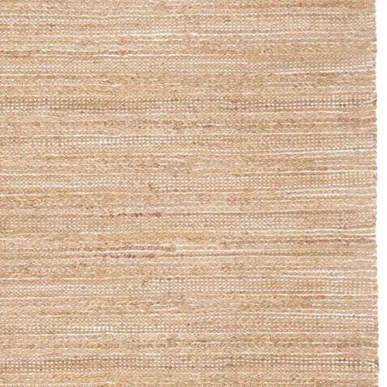 Tan And Ivory Jute Striped Hand Woven Area Rug Photo 3