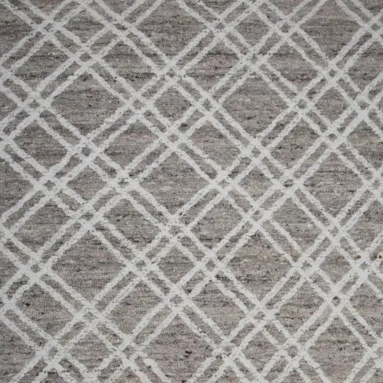 Tan And Ivory Wool Geometric Hand Tufted Area Rug Photo 3
