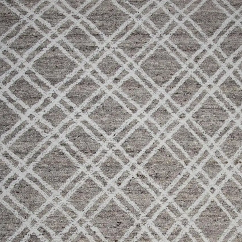 Tan And Ivory Wool Geometric Hand Tufted Area Rug Photo 3