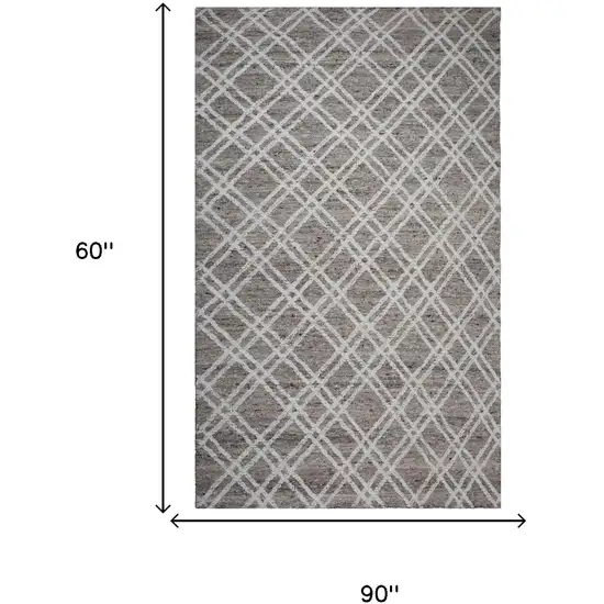 Tan And Ivory Wool Geometric Hand Tufted Area Rug Photo 4