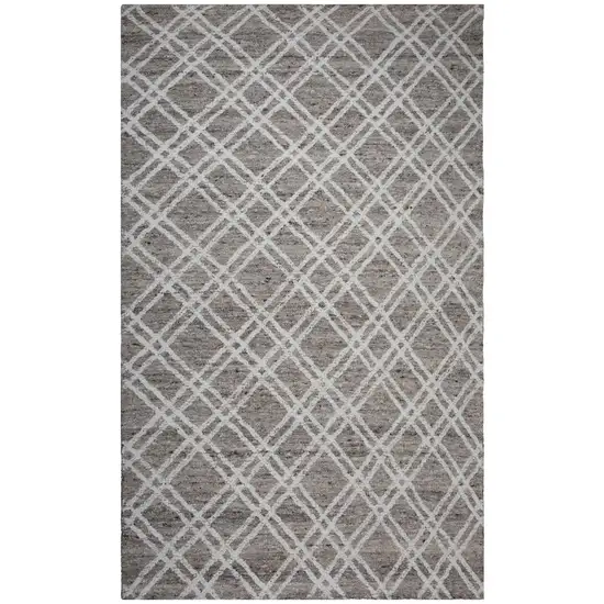 Tan And Ivory Wool Geometric Hand Tufted Area Rug Photo 2