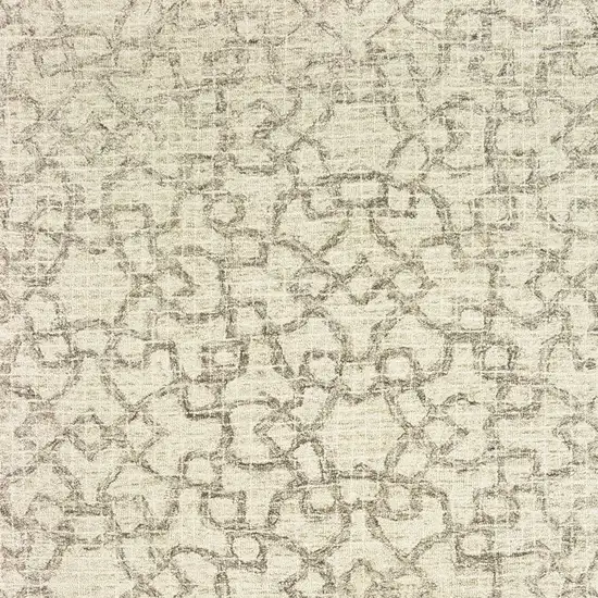 Tan And Ivory Wool Geometric Hand Tufted Area Rug Photo 5
