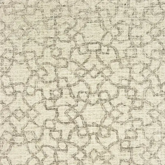 Tan And Ivory Wool Geometric Hand Tufted Area Rug Photo 8